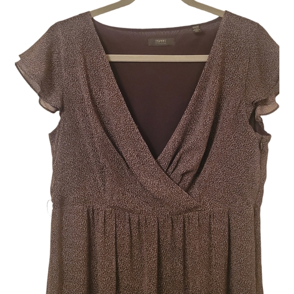 ESPRIT Lined Dress with Flutter Sleeves & Side Zip - Picture 3 of 6